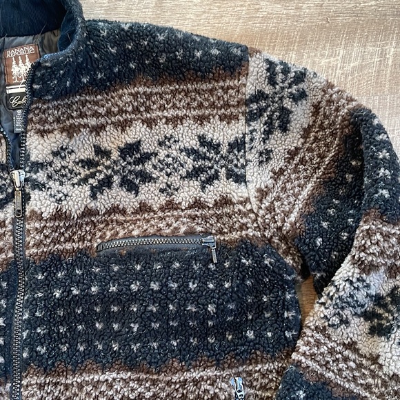 Vintage 90s Banana Republic Cabin Wear Full Zip Sherpa Jacket Nordic—Men’s M - Picture 5 of 11